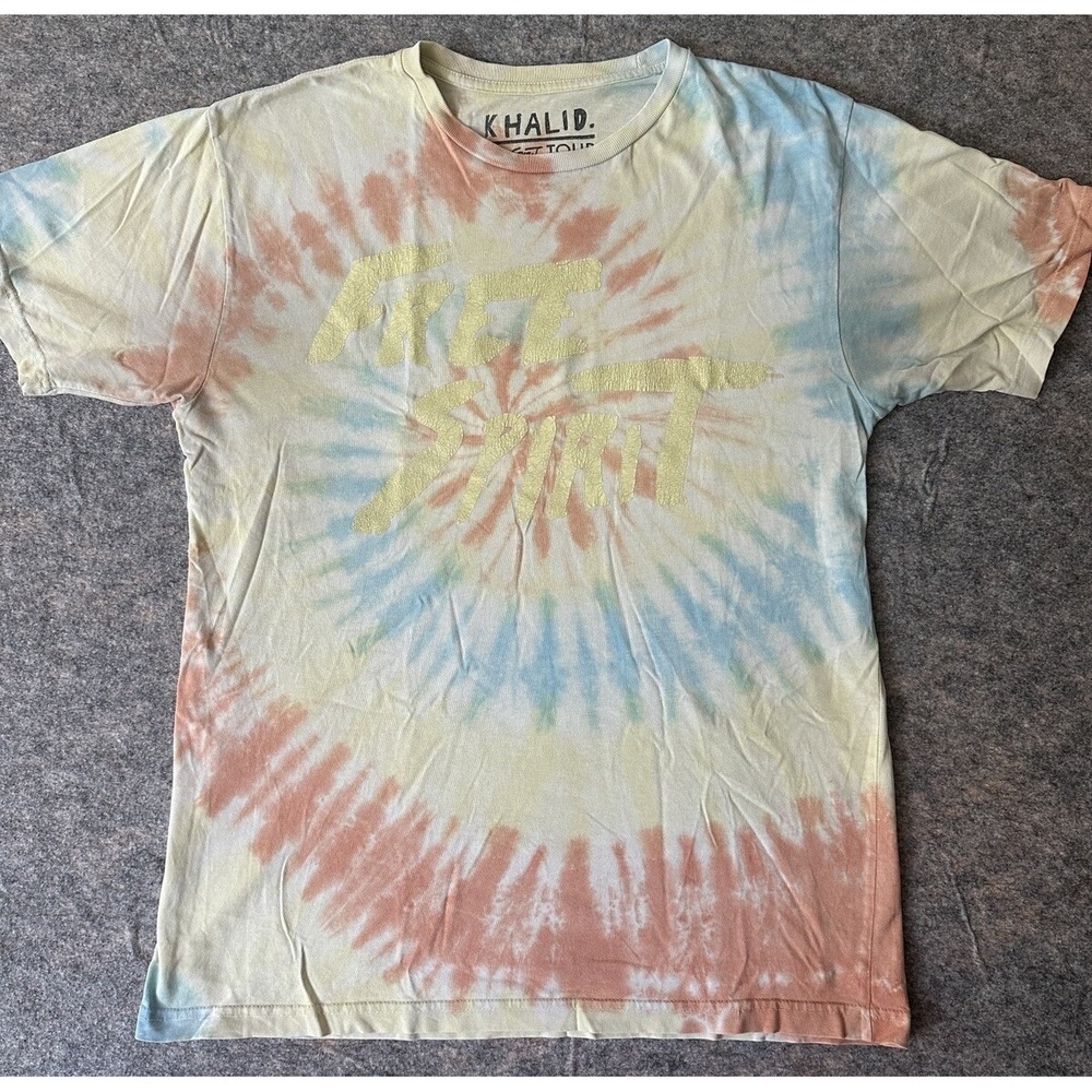 Khalid Free Spirt Tour Fashion Crew-Neck Short-Sleeve Tie Dye T-Shirt Size L